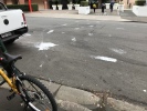 Paint spilt on roadway